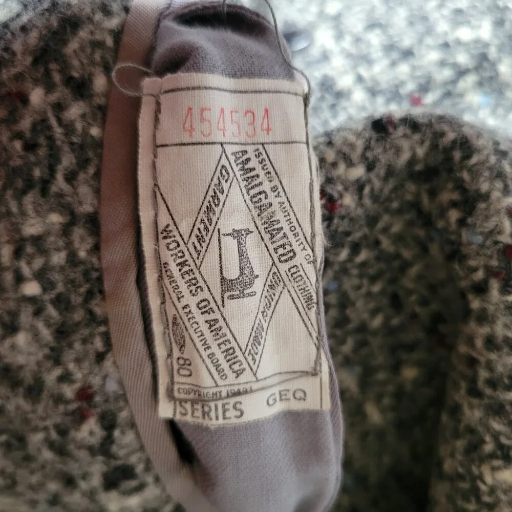 Vintage 1950’s Donshire Fashion Union Made Wool/Tweed Trench Coat/Overcoat EUC - Picture 7 of 11